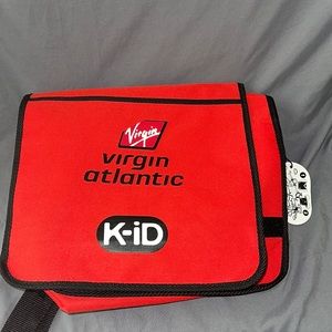 Virgin Atlantic K-ID Backpack Satchel Messenger Bag Red.